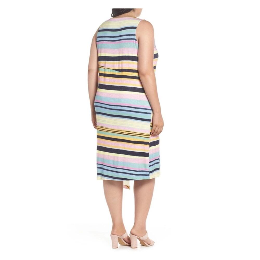 Rachel Rachel Roy April Navy Combo Striped Hem Tie Dress Sz.1X NWT - Picture 3 of 16
